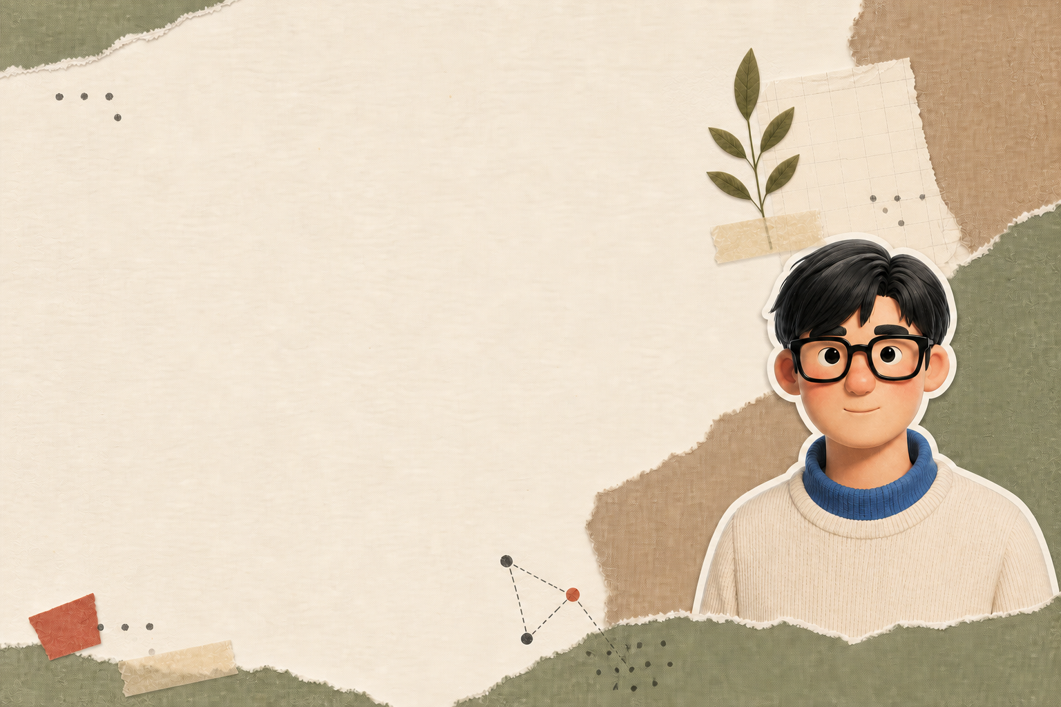 Handmade scrapbook illustration of Zhiyuan Li